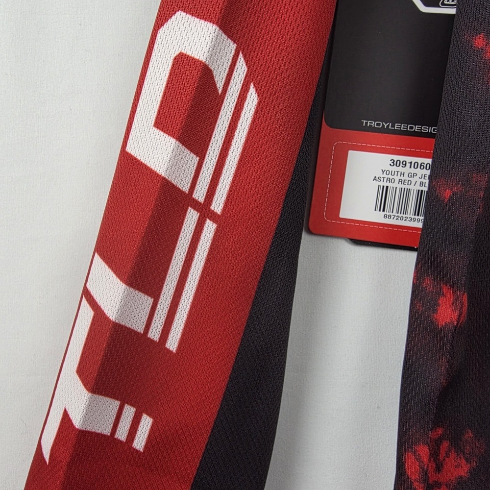 Troy Lee Designs GP Youth Motocross Jersey Large Astro Red Black MTB BMX NWT - Picture 10 of 14